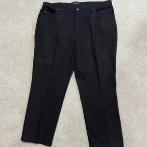 Lee Relaxed Fit Black Jeans High Rise, Straight Leg 5 Pocket Size 18W Petite